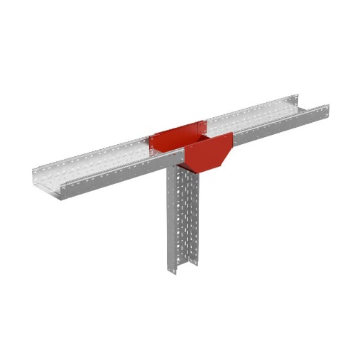 Ответвитель-переходник Т-образ. вертикал. с разворотом трассы на 90град. 80х200-100 "ПЛЮС" (нижняя часть меньше исходной) TDPSplus90-80-200-100 INOX304 КМ PL6345