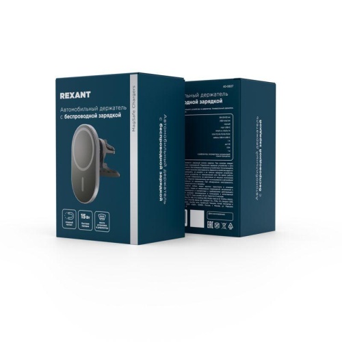 Держатель автомобильный с беспроводной зарядкой MagSafe 15Вт Rexant 40-0607 фото 2