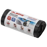 Мешки для мусора 20 л, черные, в рулоне 30 шт., ПНД 8 мкм, 45х50 см, LAIMA стандарт, 601376 | код 601376 | LAIMA