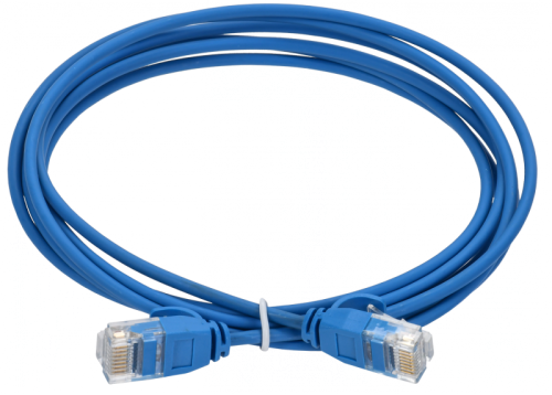 ITK Коммутационный шнур кат.5E UTP LSZH 2м slim язычок син. | код PC03-C5EUL-2M-SL-WT | ITK by IEK