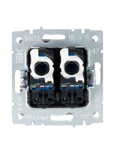 BRITE Роз. комп. 2-ая RJ45 кат.6 РК11-2-БрА алюм. IEK | код BR-K20-2-K47 | IEK фото 4