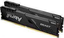Память DDR4 2x32GB 2666MHz Kingston KF426C16BBK2/64 Fury Beast Black RTL Gaming PC4-21300 CL16 DIMM 288-pin 1.2В kit Intel dual rank с радиатором Ret | код 1942629 | Kingston