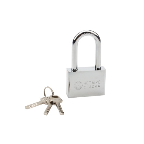 Замок навесной серия Сталь 60 мм длинная дужка ЧЕТЫРЕ СЕЗОНА | код 79-0046 | ЧЕТЫРЕ СЕЗОНА