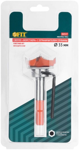 Сверло Форстнера (фреза) с карбидными вставками и ограничителем глубины 35 мм | код 36517 | FIT фото 3