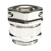 Кабельный ввод, с держателем гофры, M25x1,5, диапазон обслуживаемых кабелей 9-20 мм, IP54, латунь, тип покрытия: никель | код Z5.507.6021.0 | Wieland