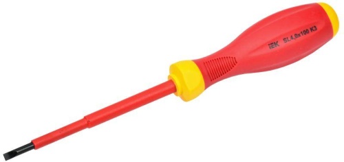 Отвертка диэлектрическая шлицевая SL4.0х100 K3 1000В ARMA2L 3 | код. A2L3-SC30-K3-SL-40-100 | IEK