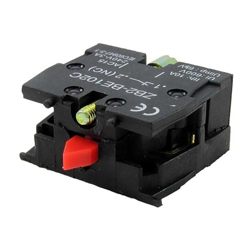 Сменная контактная группа для переключателей RUICHI ZB2-BE102, OFF-(ON)-NC, 3 А, 240 В, красный цвет толкателя | код 81738 | Ruichi