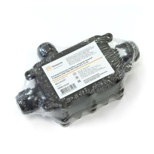 Распределительная коробка с откидной крышкой 3-вводная IP68 ПА66 40А 450В d3,5-12 мм 131х80х37 | код PR08.13152 | Промрукав фото 3 Распределительная коробка с откидной крышкой 3-вводная IP68 ПА66 40А 450В d3,5-12 мм 131х80х37 | код PR08.13152 | Промрукав фото 3