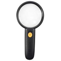 Лупа просмотровая BRAUBERG, С ПОДСВЕТКОЙ, диаметр 75 мм, увеличение 3, корпус черный, 454130 | код 454130 | BRAUBERG