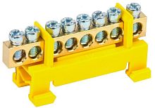 Шина PE земля на DIN-изол тип Стойка ШНИ-6х9-8-С-Ж | код. YNN10-69-8P-K05 | IEK