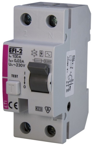 Реле дифференциальное (УЗО) EFI-2 100/0,03 тип AC (10kA) | код 002062531 | ETI Реле дифференциальное (УЗО) EFI-2 100/0,03 тип AC (10kA) | код 002062531 | ETI