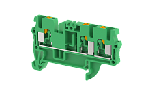 Клемма проходная PUSH-IN 2,5 мм2, на 3 подключения, зеленая PQ2.5-1X2-GREEN | код 3102050003 | Elmex