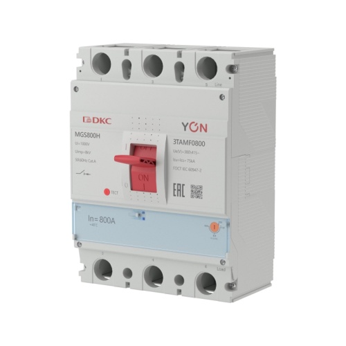 Авт. выкл. YON MGS800 3P 640-800A 75kA | код MGS800H-3TAMF0800 | DKC