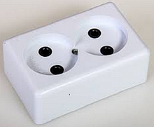 Беларусь Розетка двойная наружная 10 А | код. Розетка РОУ2-10 | БелТИЗ