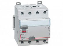 Дифференциальный выключатель нагрузки DX3 4 полюса, 40А, Тип AC, 300мА | код. 411723 | Legrand