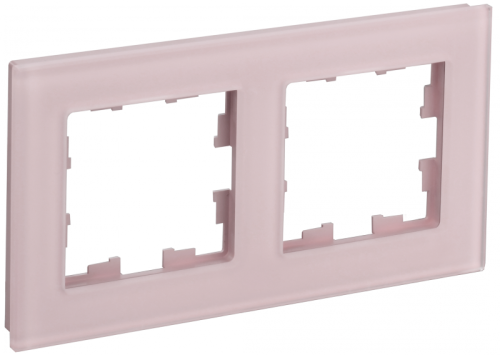 BRITE Рамка 2-мест. РУ-2-2-Бр стекло розовый матовый IEK | код BR-M22-G-31-K14 | IEK