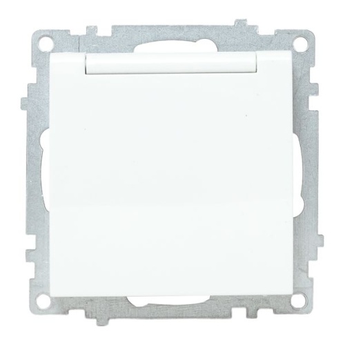 Валенсия Механизм розетки 1-местной с/з 16А белая с крышкой и защ. штор. IP44 EKF PROxima | код EWV10-124-90 | EKF фото 2