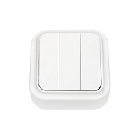 Беларусь Выключатель трехклавишный наружный А05 6-137 | код. Выключатель А05 6-137 | БелТИЗ