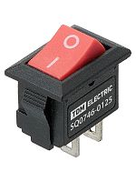 KCD11-101 250В AC/DC, 1P, 3А, (2с), ON-OFF, черный корпус, красная клавиша, Micro TDM | код SQ0746-0125 | TDM