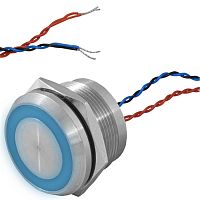 Кнопка пьезо с подсветкой, без фиксациии RUICHI RPS22E/B off-(on), М22, IP68, нержавеющая сталь | код 114224 | Ruichi
