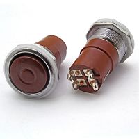 Кнопочный переключатель RUICHI К4-2, диаметр 20, красный (аналог) | код 69673 | Ruichi