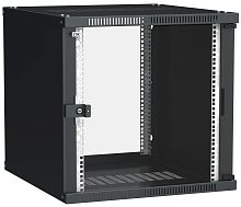 ITK Шкаф настенный LINEA WE 9U 550х350мм дверь стекло черный | код LWE5-09U53-GF | IEK