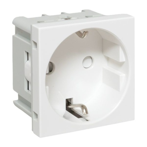 Розетка 45х45 с заземлением, 90 градусов, белая | код E2MR16-028-10 | EKF фото 2