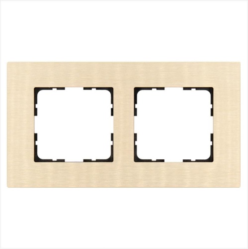 Рамка 2-постовая, алюминий Champagne Gold | код G1002AG | Jasmart