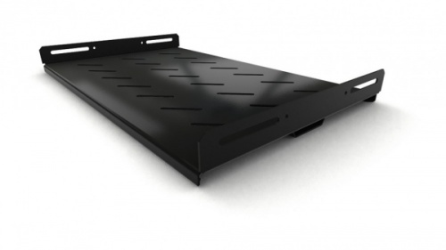 Полка стационарная усиленная глубина 300 мм с боковым креплением нагрузка до 100 кг для шкафов серии TTB TTBR TTC2 TWB TWM TWFS 485х300мм (ШхГ) цвет черный (RAL 9004), Hyperline TSH3H-300-RAL9004 | код 397130 | Hyperline