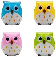 Точилка для карандашей ручная Silwerhof Owl Солнечная коллекция 2 отверстия пластик ассорти коробка | код 1452383 | SILWERHOF