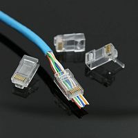 Вилка RJ-45 (8P8C) LC-PTU-01/10 универсальная. кат.5e. 6 микрон со сквозным отверстием (10 шт.) | код LC-PTU-01/10 | Cablexpert