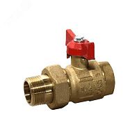 Кран шаровой Ду15 Ру16 В/американка полнопроходной бабочка, латунный | код 103225 | Галлоп