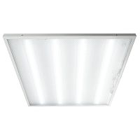 Светильник светодиодный ДВО-40w 595х595х19 4000К 3100Лм c блоком аварийного питания 1ч призма IP40 | код 51161 | Feron