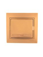 Выключатель 1-кл. СП Мира 10А IP20 со вставкой зол. метал. LEZARD 701-1313-100