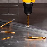 Набор cверл-фрез по металлу 3-4-5-6-8 мм, HSS, титан, цилиндрический хвостовик, 5 шт. | код KR-91-0585 | REXANT