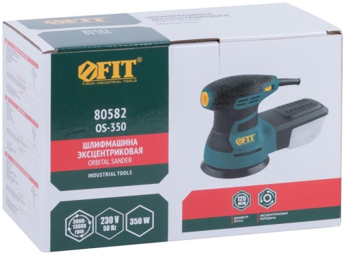 Машина шлифовальная эксцентриковая 350Вт 3000-13000об/мин; 125мм; липучка FIT 80582 фото 3