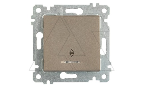 Rita - Переключатель с подсветкой, пруж. зажимы, антрацит | код 2200-416-0186 | Mutlusan