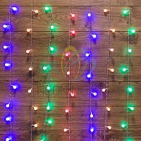 Гирлянда "Светодиодный Дождь" 1.5х1.5 м с насадками шарики свечение с динамикой LED мультиколор 230В провод прозр. | код 235-049 | Neon-Night