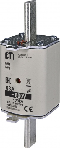 Предохранитель NH-1/gG 80A 800V | код 004184487 | ETI