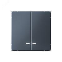 Выключатель 2-кл. ArtGallery (сх. 5а) 10AX с подсветкой механизм грифель | код GAL000753 | Systeme Electric