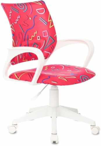 Кресло детское Бюрократ BUROKIDS 1 W малиновый Sticks 05 крестов. пластик пластик белый | код 1920819 | БЮРОКРАТ