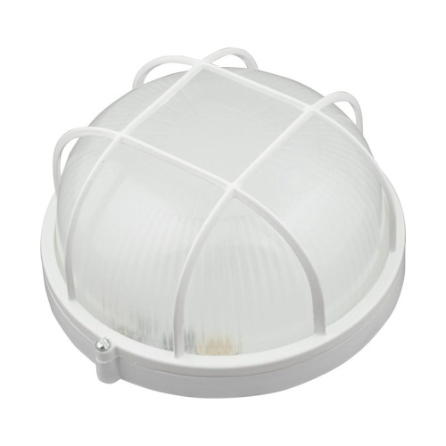 Светильник светодиодный влагозащищенный. Круг с решеткой. Дневной (6000K). 1200Лм. Диаметр 188мм. Корпус белый. | код UL-00005236 | Uniel