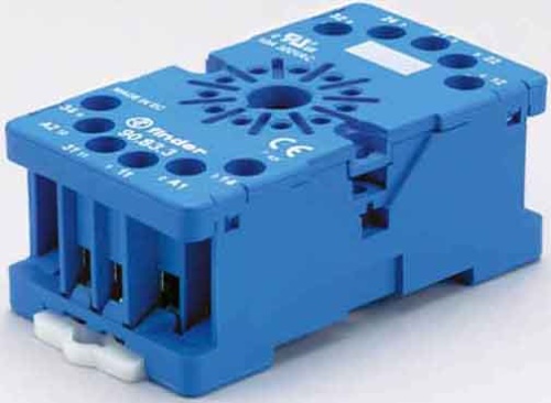 Розетка с винтовыми клеммами (с зажимной клетью) для реле 60.13, таймера 88.02, Varitec, версия: синий цвет | код 90833 | FINDER