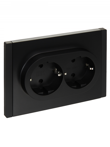 FORTE&PIANO Роз. 2-я с з/к з/ш б/к 16А FP123 чер. IEK | код FP-R24-16-1-K02 | IEK FORTE&PIANO Роз. 2-я с з/к з/ш б/к 16А FP123 чер. IEK | код FP-R24-16-1-K02 | IEK