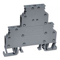 MRK 2,5CK Клеммник 2-х ярусный, 2,5 мм.кв., с внутр.перемычкой. (серый) | код 1010341 | ONKA