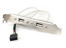 Планка в сист блок на 2 USB2,0, Gembird, CCUSBRECEPTACLE, 10pin | код CCUSBRECEPTACLE | Gembird