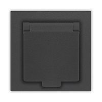 Розетка 1-м СП Афина 16А IP20 с заземл. с крышкой в сборе графит | код A0029-Gr | Universal