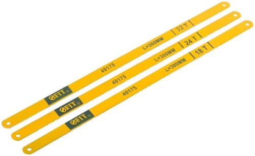 Полотна ножовочные по металлу, легированная сталь, 20 Cr, 300 мм, в блистере 3 шт (18ТPI+24ТPI+32ТPI) | код 40175 | FIT Полотна ножовочные по металлу, легированная сталь, 20 Cr, 300 мм, в блистере 3 шт (18ТPI+24ТPI+32ТPI) | код 40175 | FIT