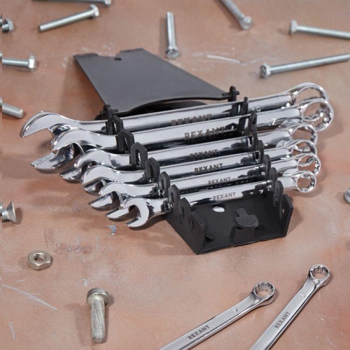 Набор ключей комбинированных (8-19 мм), (упак - 8 шт.), CrV | код 12-5841 | REXANT