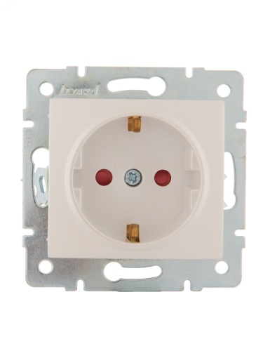 KARINA Розетка с защитой от детей керамика жемчужно-белый перламутр (10шт/120шт) | код 707-3088-124 | Lezard